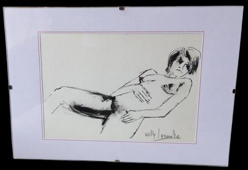 litho naakt Willy Lecomte., Antiquités & Art, Art | Lithographies & Sérigraphies, Enlèvement ou Envoi