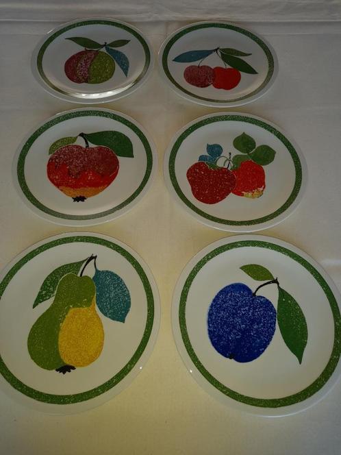 Dessertbordjes Villeroy et Boch fruitmotief, Antiek en Kunst, Antiek | Servies los, Ophalen