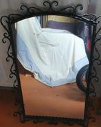 Miroir vintage avec cadre noir 70 cm, Ophalen of Verzenden, Rechthoekig, Minder dan 50 cm, Minder dan 100 cm