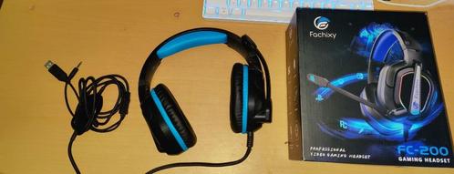 Fachixy FC-200 Gaming Headset, Computers en Software, Headsets, Zo goed als nieuw, Over-ear, Bedraad, Gaming headset, Inklapbare microfoon