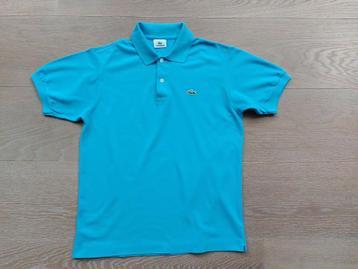 LACOSTE knappe felblauwe polo / Medium (maat 4) > ALS NIEUW