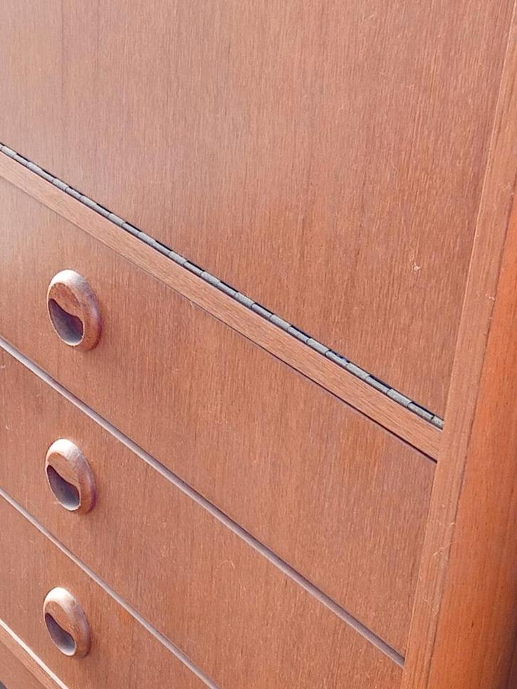 🍀 Originele zeldzame retro mooie meubelbar teakhouten bijze, Huis en Inrichting, Lampen | Tafellampen, Gebruikt, 50 tot 75 cm