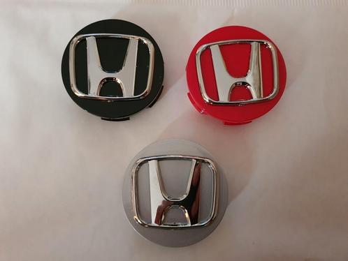 4 x 58 mm Honda naafdoppen/center caps rood/zwart/zilver, Auto diversen, Wieldoppen, Nieuw, Ophalen of Verzenden