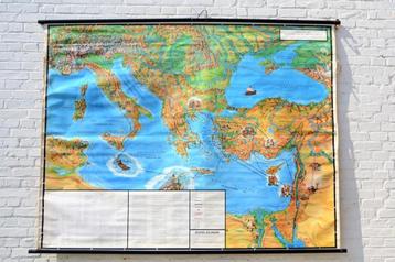  Carte scolaire vintage : Mer Méditerranée