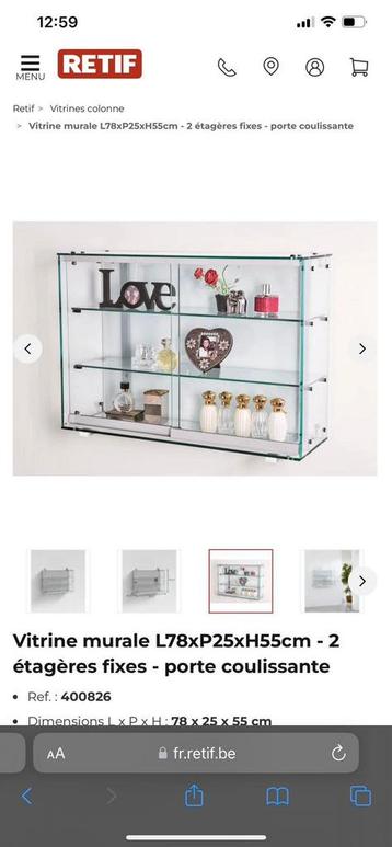 Vitrine pour miniature retif  en parfait état 4 piece dispo, Enlèvement, Comme neuf