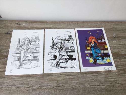 Walthéry - Rubine - 3 genummerde en gesigneerde prenten, Verzamelen, Stripfiguren, Nieuw, Plaatje, Poster of Sticker, Overige figuren