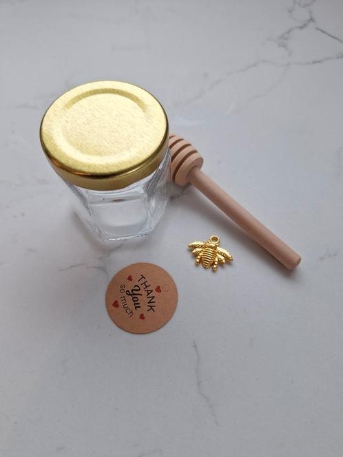16 Mini honingpotjes met leuke extra's, Huis en Inrichting, Keuken | Keukenbenodigdheden, Nieuw, Ophalen of Verzenden