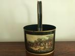 Metalen “ mand “ houder decor jacht jachttafereel paarden, Antiek en Kunst, Ophalen of Verzenden