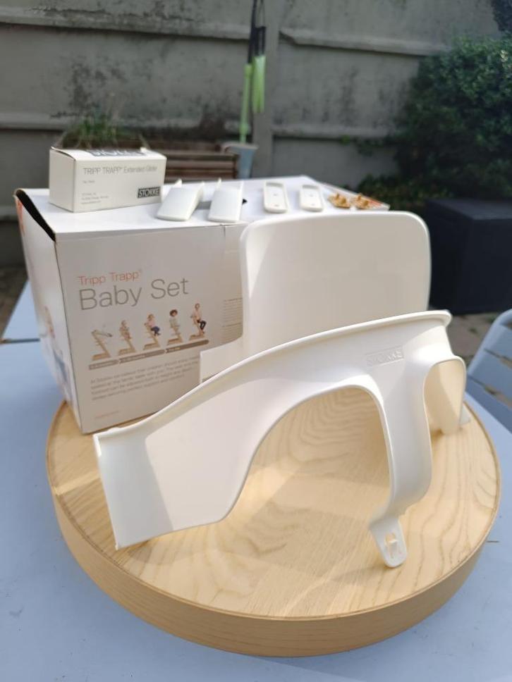Babyset + Tafelblad Stokke Tripp Trapp, Kinderen en Baby's, Kinderstoelen, Gebruikt, Overige typen, Afneembaar eetblad, Stoelverkleiner