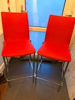 Rode leren barstoelen, Huis en Inrichting, Ophalen, Zo goed als nieuw, Leer