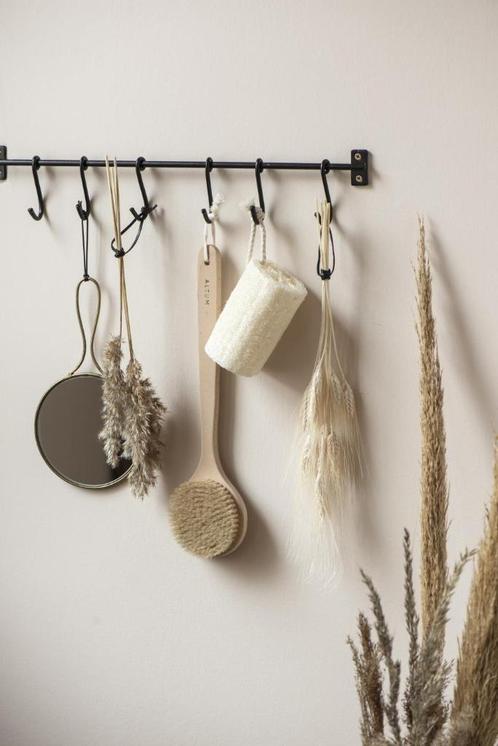 Wandkapstok met 6 Haken - Zwart - landelijk metaal, Huis en Inrichting, Woonaccessoires | Kapstokken, Nieuw, Wandkapstok, Minder dan 100 cm