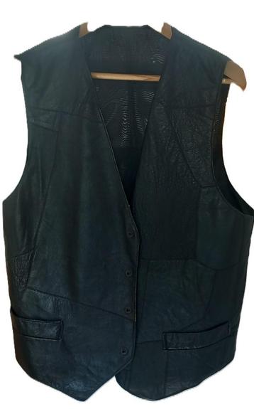 Zwarte lederen heren gilet beschikbaar voor biedingen