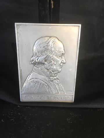 Medaille plaat Claude Bernard (A.Borrel) aluminium 