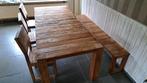 Tafel met 4 stoelen en bank, Huis en Inrichting, Ophalen of Verzenden, Teakhout