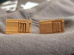1 paar vergulde manchetknopen (met letter M), Handtassen en Accessoires, Manchetknopen, Ophalen of Verzenden, Gebruikt, Overige materialen