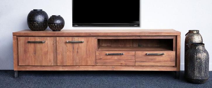 AFHAALACTIE! Oud Teak TV-Kast Napoli 193 cm EUR 299,-, Huis en Inrichting, Kasten |Televisiemeubels, Nieuw, Minder dan 100 cm