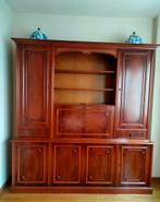 Bibliotheekdressoir met bar, massief hout, kersenhout, Huis en Inrichting, Kasten | Buffetkasten, Ophalen, Zo goed als nieuw, Met deur(en)