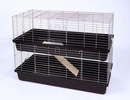 Cage à lapin 120cm double noire, Animaux & Accessoires, Rongeurs & Lapins | Cages & Clapiers, Comme neuf, Cage, 60 à 90 cm, 110 cm ou plus