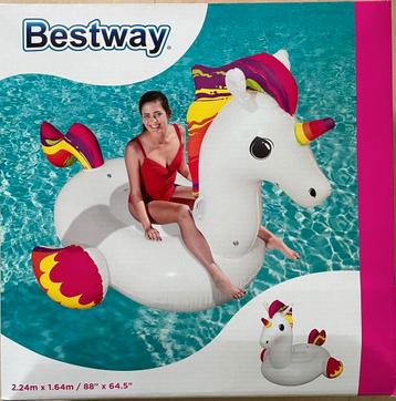 Bestway witte grote eenhoorn opblaas figuur / matras nieuw! beschikbaar voor biedingen