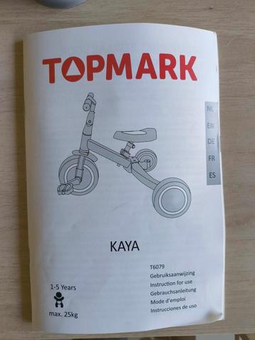 Topmark verstelbare loopfiets, driewieler, fiets Kaya beschikbaar voor biedingen