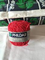 Phildar-reliëfs van rode wollen ballen (10 ballen)., Ophalen of Verzenden