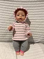 314. Babyborn: Nieuw gestreepte hoodie met grijze broek, Ophalen of Verzenden, Nieuw, Babypop