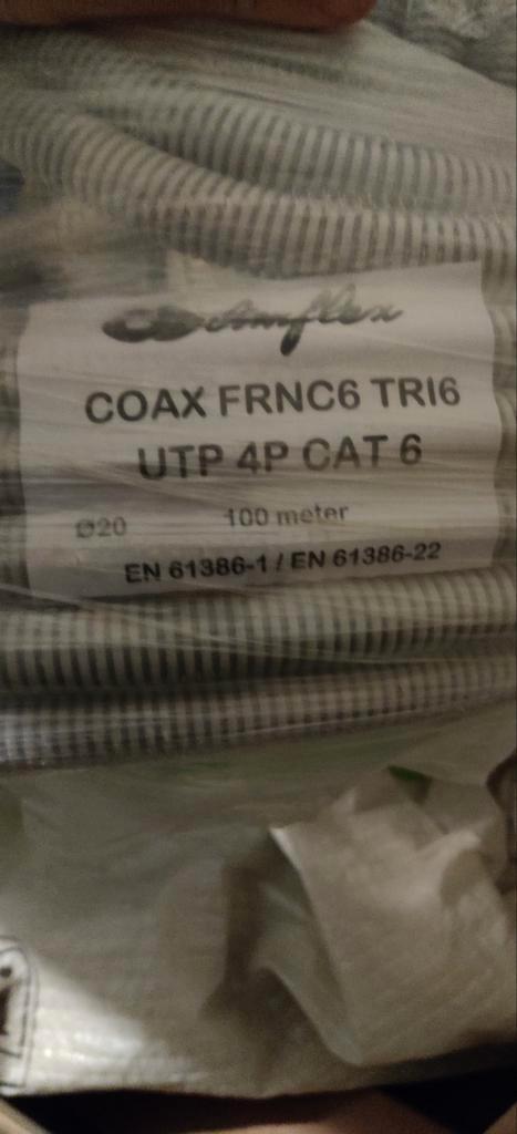 Flexibele voorbedrade buis met TRI6 COAX kabel + UTP cat. 6, Bricolage & Construction, Électricité & Câbles, Neuf, Enlèvement ou Envoi