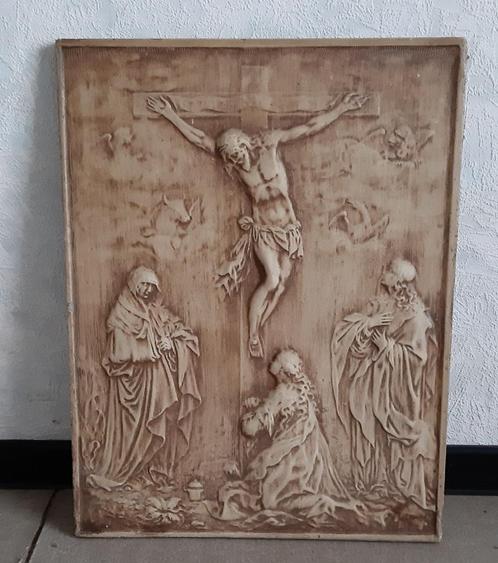 Antieke afbeelding Christus aan het kruis - 10 €, Antiquités & Art, Antiquités | Objets religieux, Enlèvement