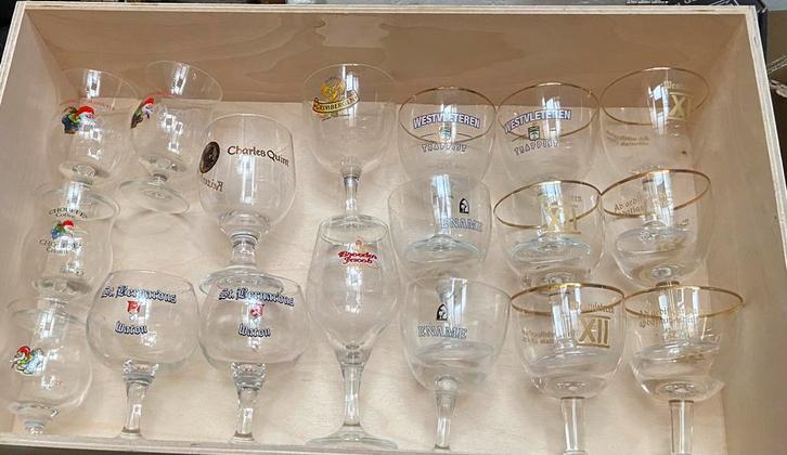 Proefglazen westfleteren, ename, grimbergen, la chouffe,, Verzamelen, Biermerken, Zo goed als nieuw, Glas of Glazen, Ophalen