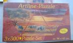 Puzzel 3x300 savanne - nieuw, 500 à 1500 pièces, Puzzle, Enlèvement ou Envoi, Neuf