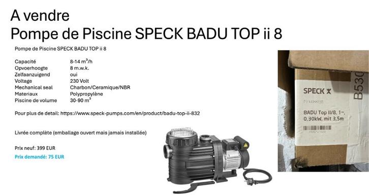 Pompe Piscine ou Jacuzzi, Tuin en Terras, Zwembad-toebehoren, Nieuw, Zwembadpomp, Ophalen