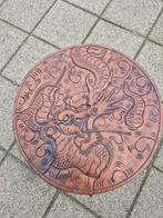 Chinees tafeltje handgesneden draak gemerkt, Ophalen, Minder dan 45 cm, Minder dan 55 cm, Rond