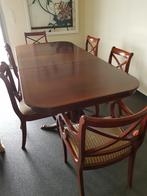 Mahonie tafel en 6 stoelen., Huis en Inrichting, Ophalen, Zo goed als nieuw