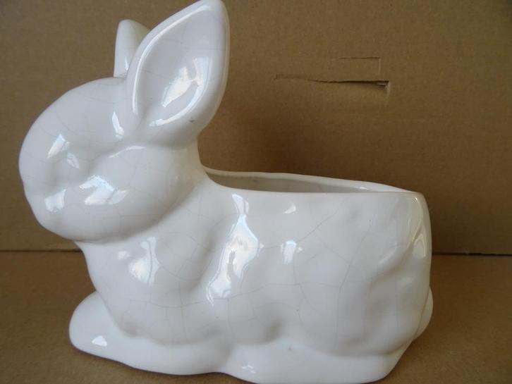 Curiosa bloempot paashaas pasen konijn voor chocolade eitjes, Diversen, Pasen, Gebruikt, Ophalen of Verzenden