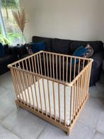 Parc en bois pour bébé + matelas, Ophalen, Gebruikt, Rechthoekig, In hoogte verstelbaar
