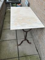 Tafel marmer tablet wit ijzeren poten, Antiek en Kunst, Ophalen