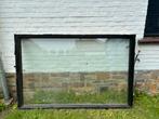 Steel look raam ral9005 raam b192xh124, 150 tot 225 cm, Zo goed als nieuw, Inclusief glas, Ophalen