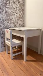 Sundvik schoolbank wit - bureau kind - kindertafel, Kinderen en Baby's, Kinderkamer | Tafels en Stoelen, Ophalen, Gebruikt, Tafel(s) en Stoel(en)