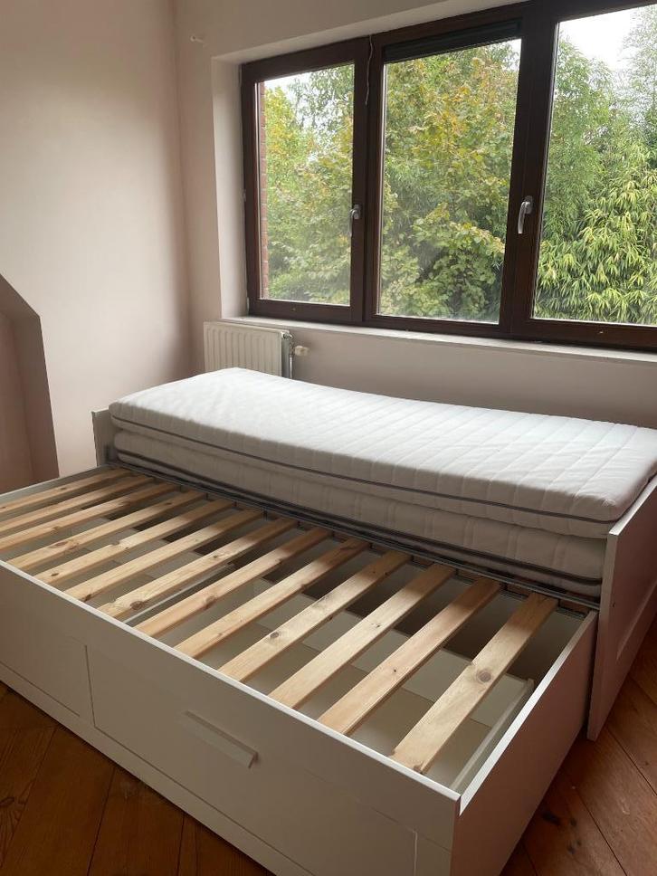 IKEA 2-zitsslaapbank, Huis en Inrichting, Slaapkamer | Bedden, Zo goed als nieuw, Eenpersoons, 80 cm, 200 cm, Overige materialen