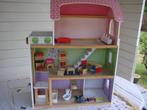 houten poppenhuis met meubeltjes, Ophalen, Gebruikt, Poppenhuis