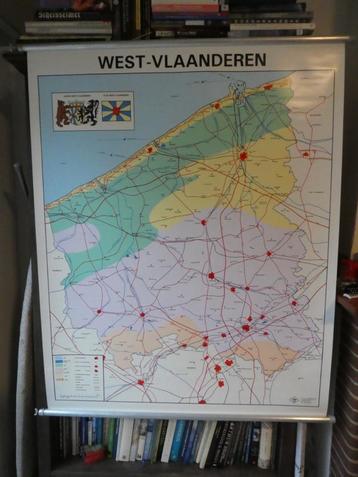 Mooie wandkaart West-Vlaanderen - 1,3 x 1 m beschikbaar voor biedingen