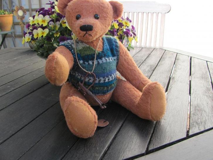 Handgemaakte teddybeer 35 cm - viscose, Collections, Ours & Peluches, Neuf, Ours en tissus, Autres marques, Enlèvement ou Envoi