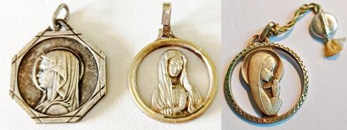 Pendentif / médaille (ajourée ou pleine) Vierge Marie argent, Bijoux, Sacs & Beauté, Pendentifs, Or, Or, Enlèvement ou Envoi