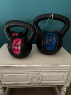 2 kettlebell - pushup steun - abswheel, Sport en Fitness, Fitnessmaterialen, Ophalen, Zo goed als nieuw, Kettlebell