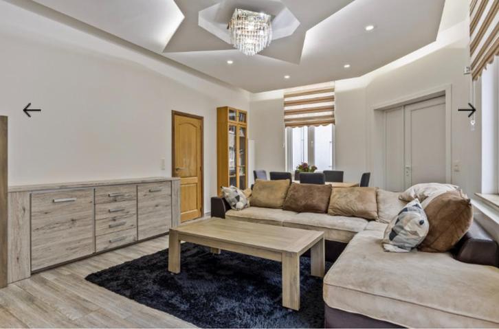 Hoekzetel (Lederen interieur met din stof) incl. Kussens, Huis en Inrichting, Zetels | Complete zithoeken, Zo goed als nieuw, Stof