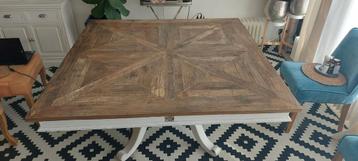 Riviera maison eettafel 150x150, Huis en Inrichting, Ophalen, Gebruikt, Vierkant, Landelijke