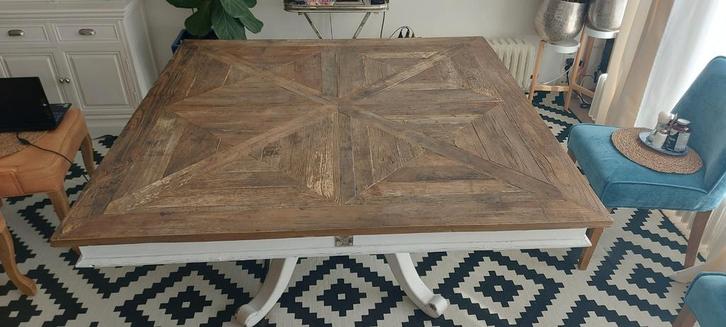 Riviera maison eettafel 150x150, Huis en Inrichting, Tafels | Eettafels, Gebruikt, Vierkant, Ophalen