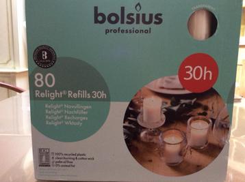 Bolsius Professional, navulling Relight, kaarsen transparant