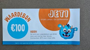 Waardebon Jeti sportkamp, Tickets en Kaartjes, Kortingen en Cadeaubonnen, Eén persoon, Kortingsbon, Overige typen