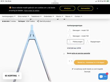 V - dissel voor ongeremde aanhanger gezocht beschikbaar voor biedingen
